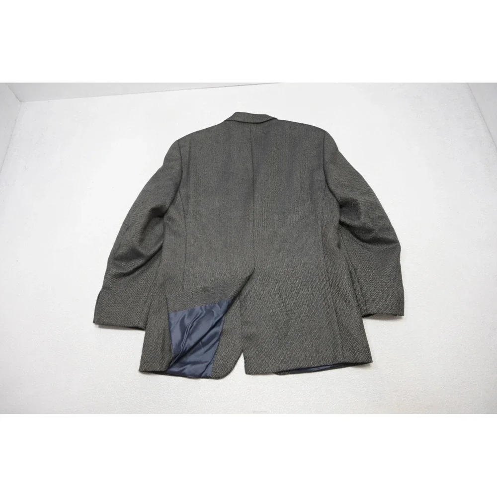 Chaps Ralph Lauren Herringbone Blazer Mens 41R Grey Brown Two Button Wool Blend